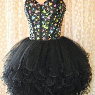 Black Ball Gown Simple Homecoming Dress,Sexy Party Dress,Charming Homecoming Dress,Graduation Dress,Homecoming Dress ,H130