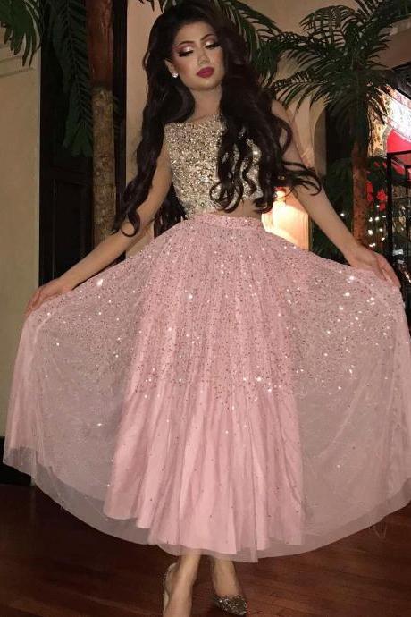 Two Pieces Beading Prom Dress,Long Prom Dresses,Prom Dresses,Evening Dress, Evening Dresses,Prom Gowns, Formal Women Dress,prom dress,Z206