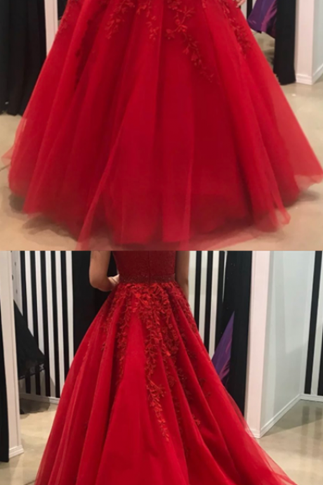 Red Ball Gown Prom Dress,Long Evening Dress,Long Prom Dresses,Quinceanera Dresses,Prom Dresses Z388