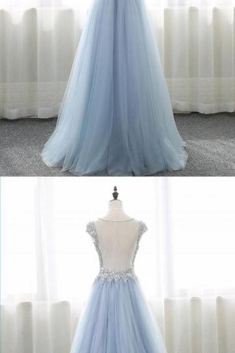 Light Sky Blue Prom Dress,Long Evening Dress,Long Prom Dresses,Quinceanera Dresses,Prom Dresses Z408