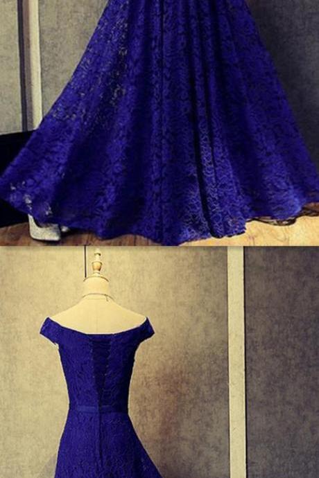 Charming Lace Prom Dress,Royal Blue Prom Dress,Prom Dress,Long Prom Dress Z422