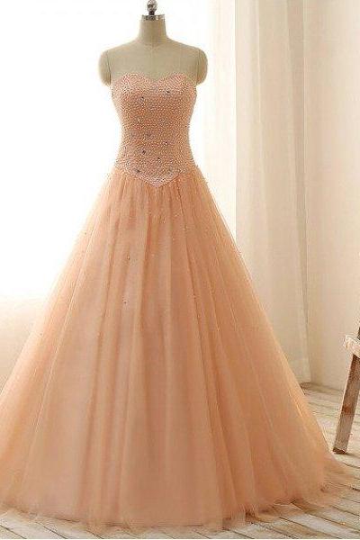 Sweetheart Orange Prom Dress,Long Prom Dresses,Charming Prom Dresses,Evening Dress Prom Gowns, Formal Women Dress,prom dress,X43