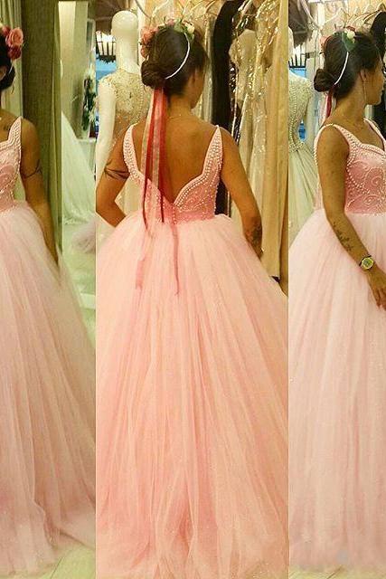 Pink Ball Gown Prom Dress,Long Prom Dresses,Charming Prom Dresses,Evening Dress Prom Gowns, Formal Women Dress,prom dress,X54