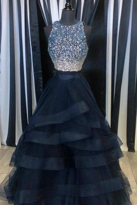Two Pieces Ball Gown Prom Dress, Handmade Prom Dress,Prom Dresses,Prom Dresses,Evening Dress, Prom Gowns, Formal Women Dress,prom dress,X121
