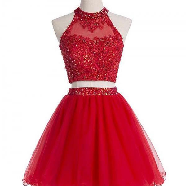 Red Two Pieces Homecoming Dress,Sexy Party Dress,Charming Homecoming ...